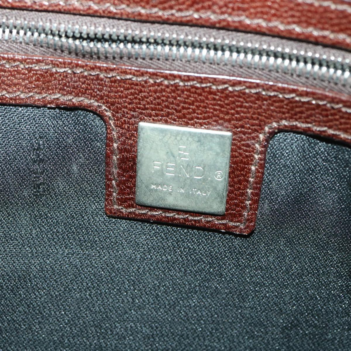 FENDI Mamma Baguette Shoulder Bag Suede Brown ki2706