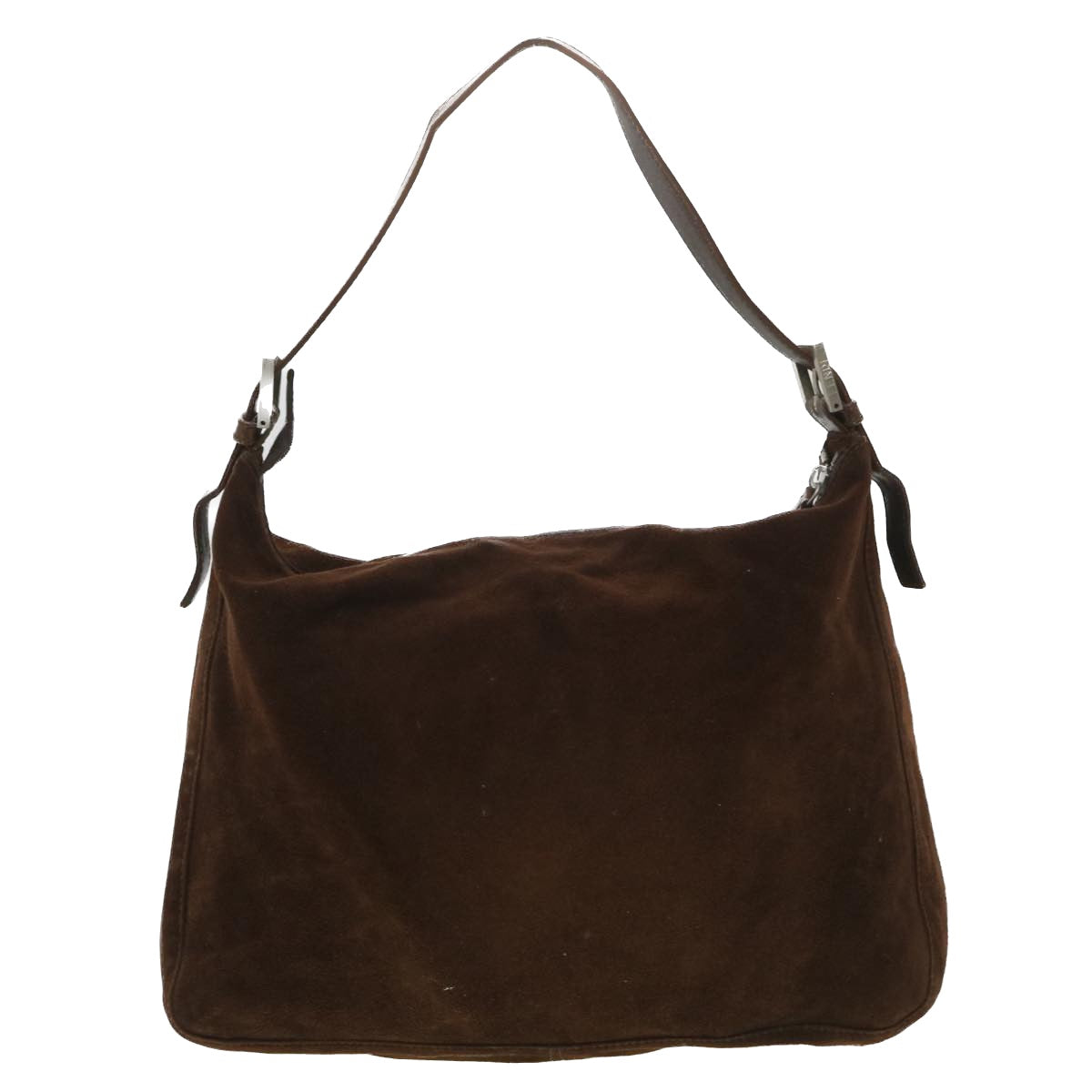 FENDI Mamma Baguette Shoulder Bag Suede Brown ki2706