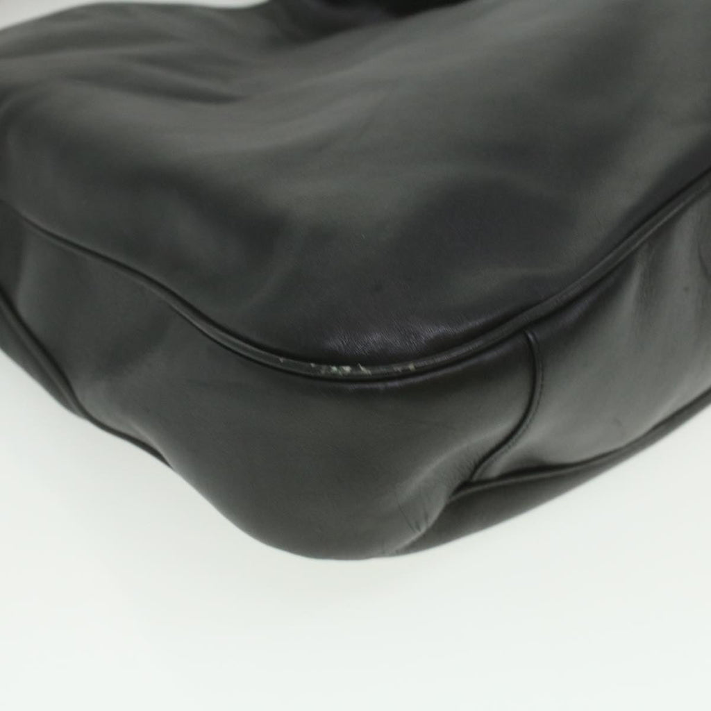 GUCCI Bamboo Shoulder Bag Leather 2way Black 001.1577.200047 ki2750