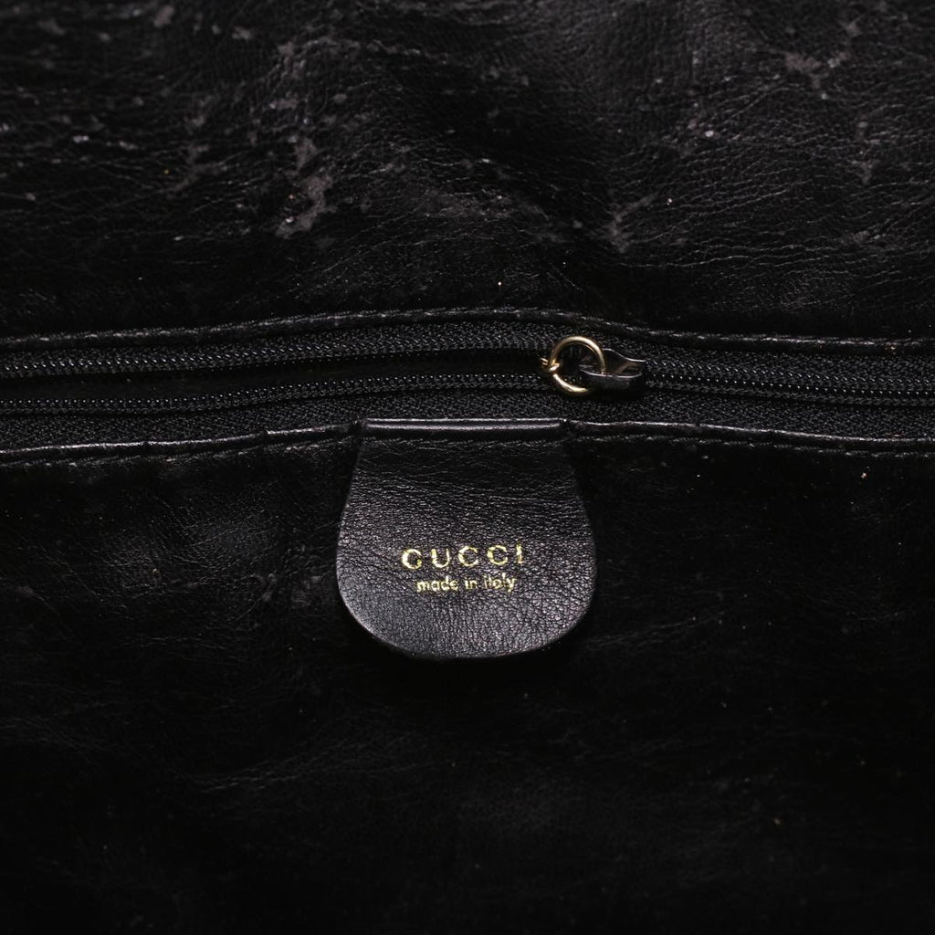 GUCCI Bamboo Shoulder Bag Leather 2way Black 001.1577.200047 ki2750