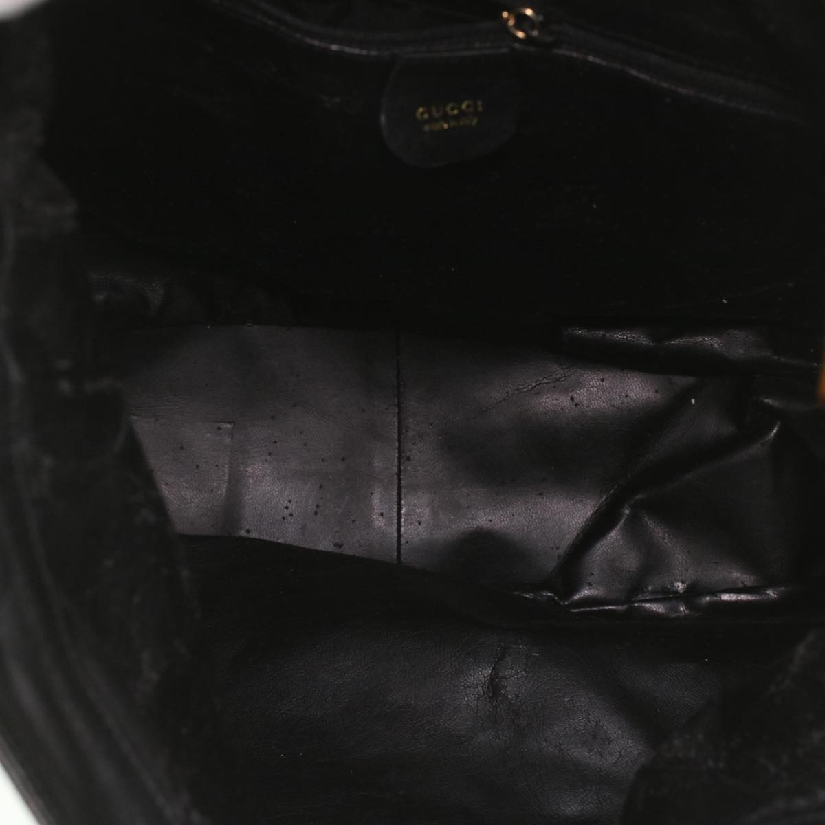GUCCI Bamboo Shoulder Bag Leather 2way Black 001.1577.200047 ki2750