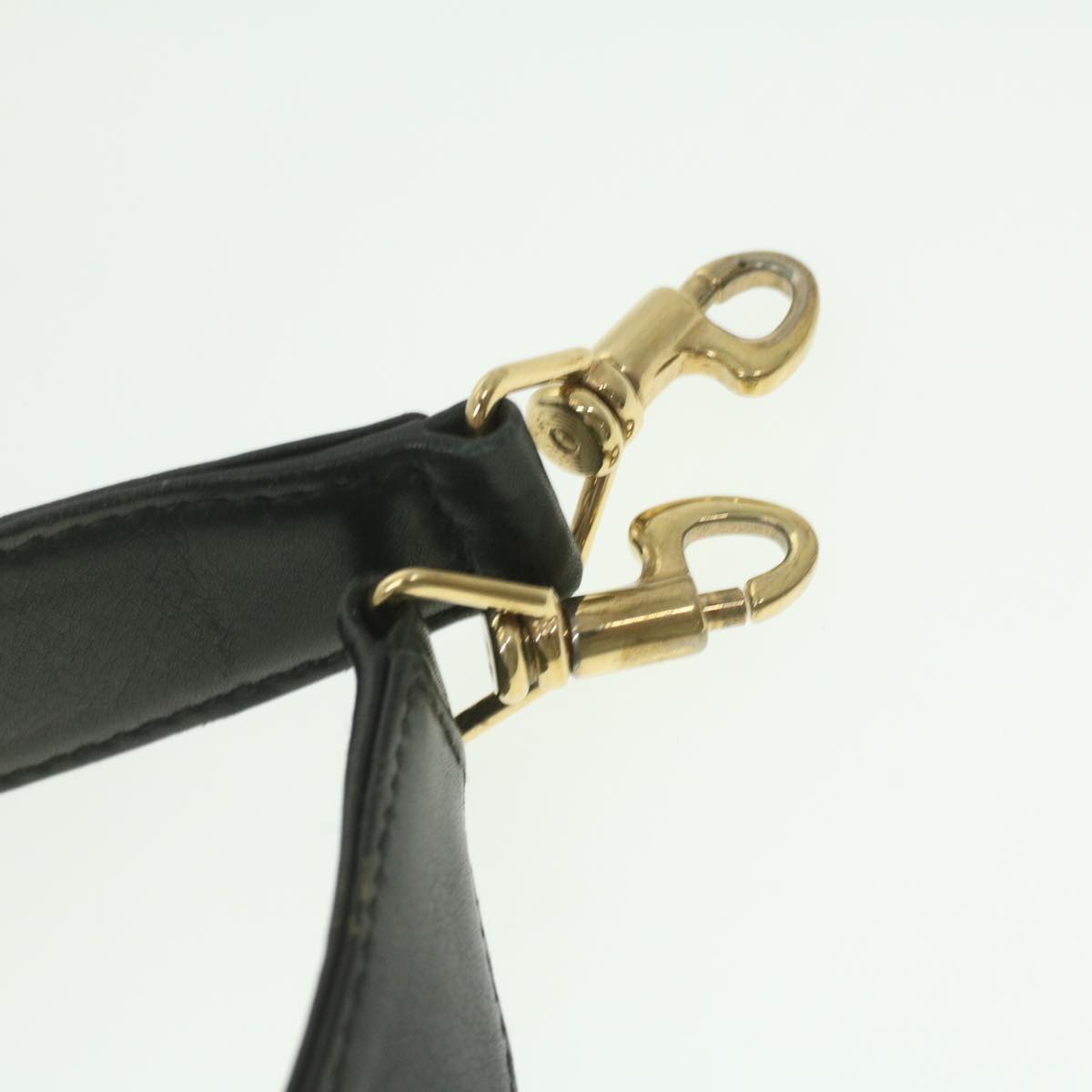 GUCCI Bamboo Shoulder Bag Leather 2way Black 001.1577.200047 ki2750