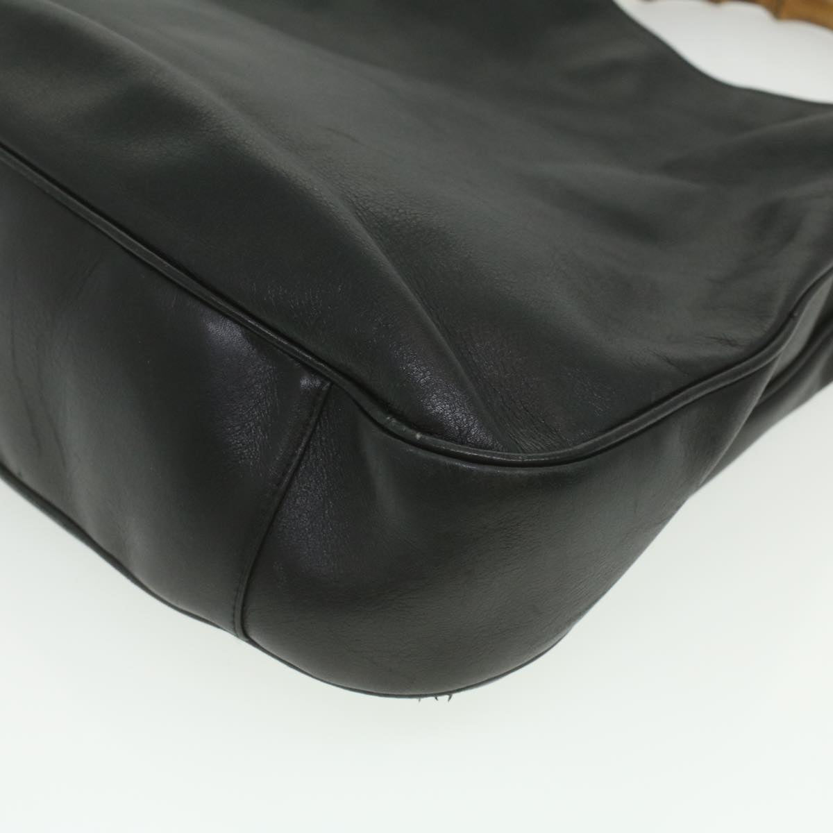 GUCCI Bamboo Shoulder Bag Leather 2way Black 001.1577.200047 ki2750