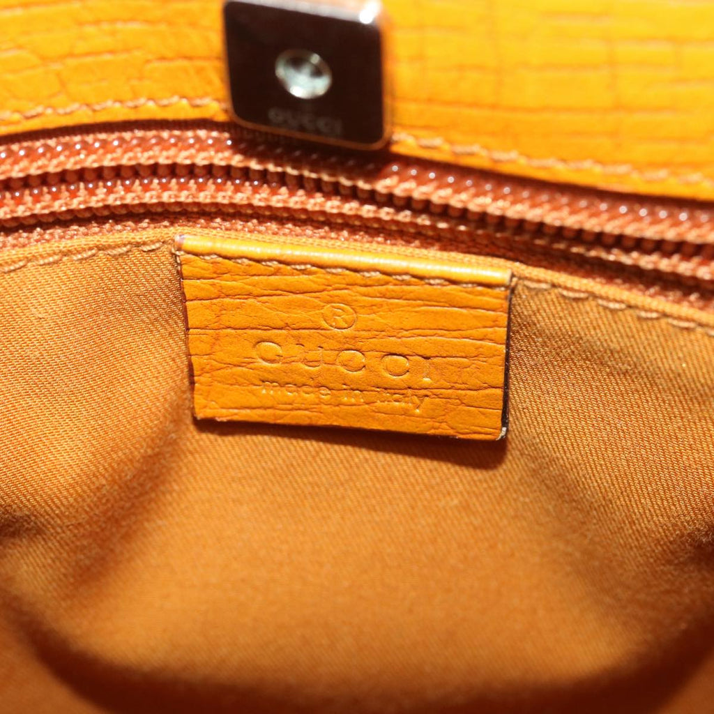 GUCCI GG Canvas Tote Bag PVC Leather Orange Beige 114595 ki2771