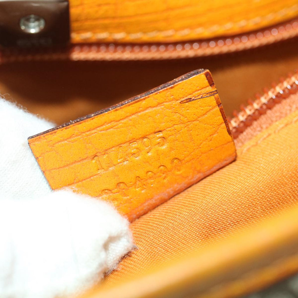GUCCI GG Canvas Tote Bag PVC Leather Orange Beige 114595 ki2771