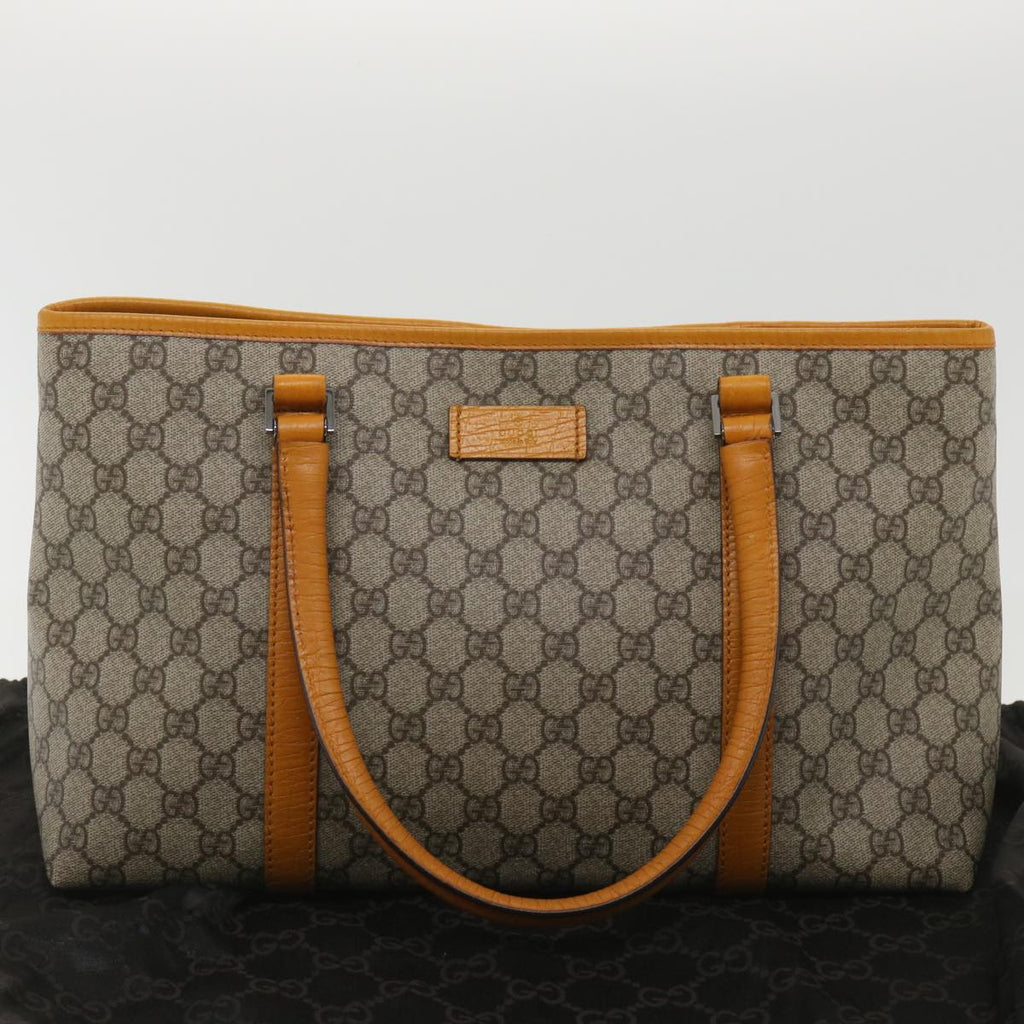 GUCCI GG Canvas Tote Bag PVC Leather Orange Beige 114595 ki2771
