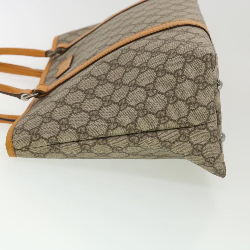 GUCCI GG Canvas Tote Bag PVC Leather Orange Beige 114595 ki2771