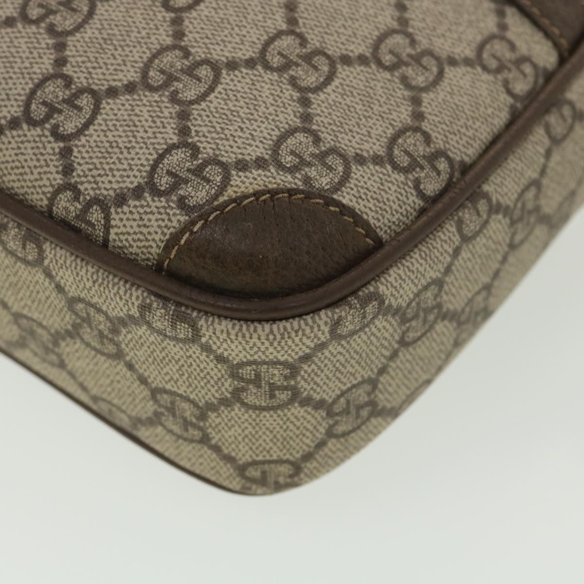 GUCCI GG Canvas Shoulder Bag PVC Leather Beige ki2776