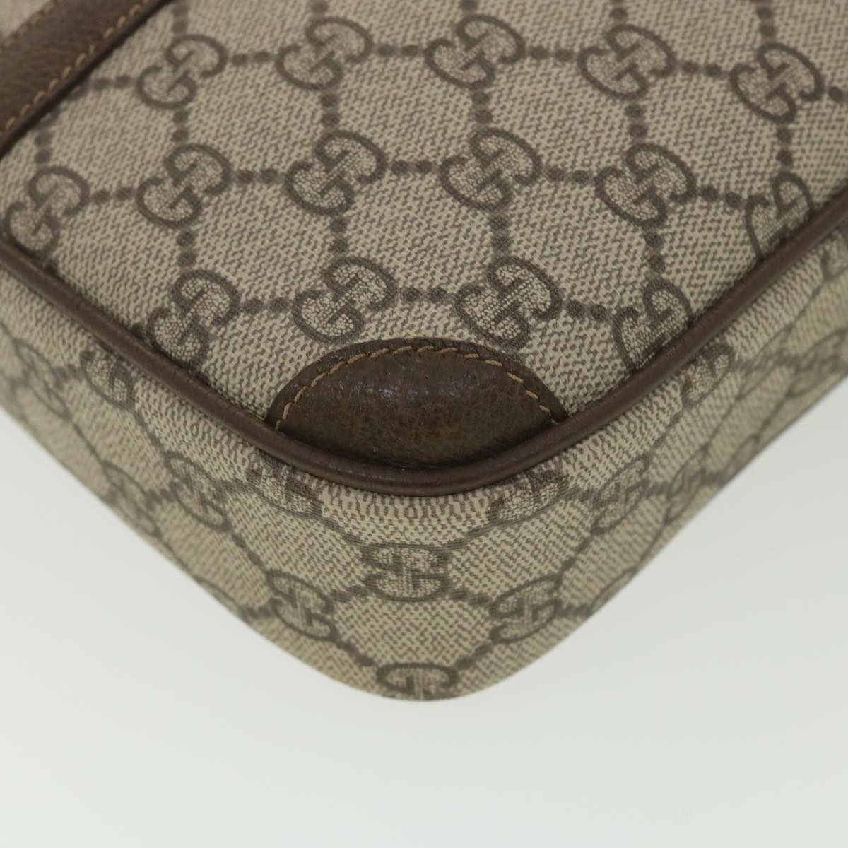GUCCI GG Canvas Shoulder Bag PVC Leather Beige ki2776