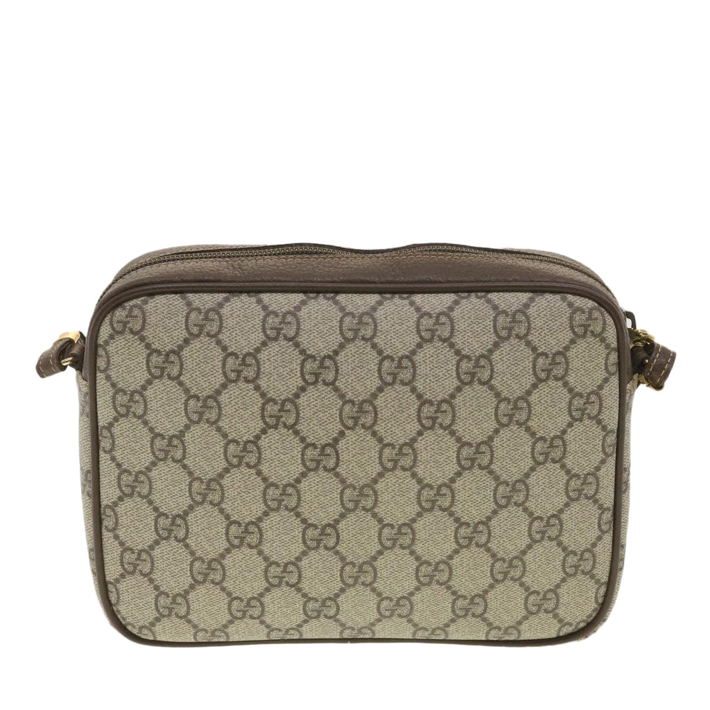 GUCCI GG Canvas Shoulder Bag PVC Leather Beige ki2776