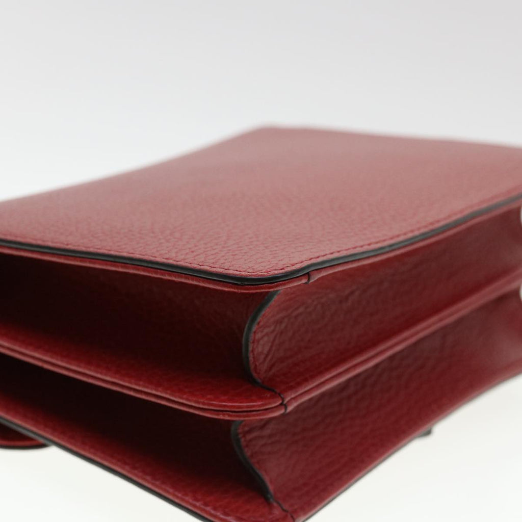 GUCCI Chain Interlocking Shoulder Bag Leather Red 510304 ki2778
