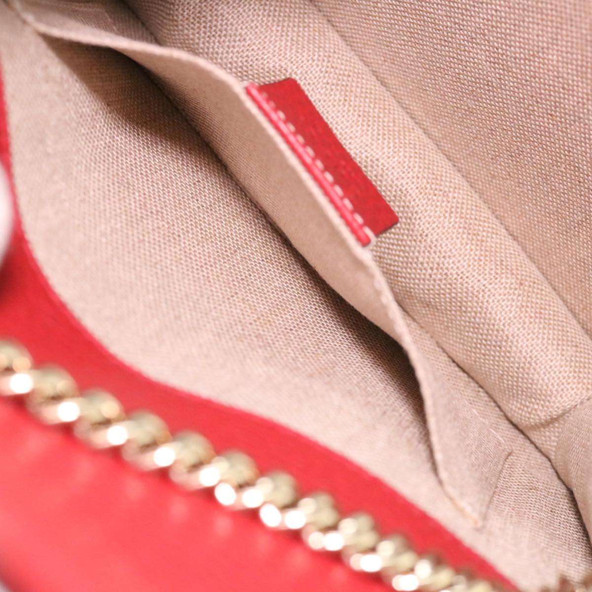 GUCCI Chain Interlocking Shoulder Bag Leather Red 510304 ki2778