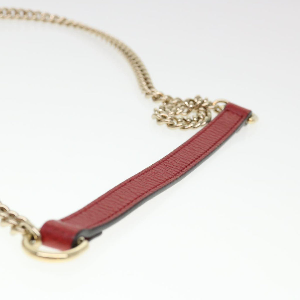 GUCCI Chain Interlocking Shoulder Bag Leather Red 510304 ki2778