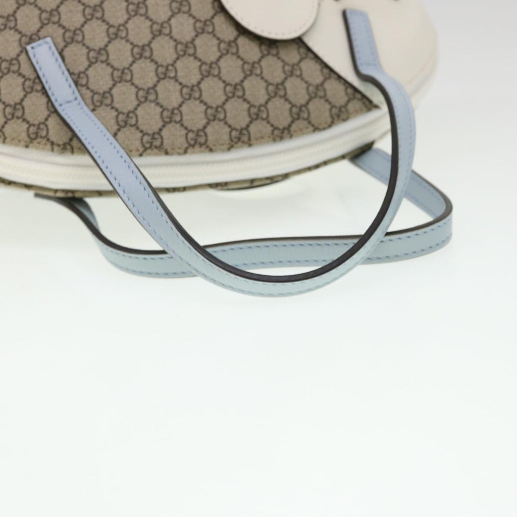 GUCCI GG Canvas Bear Hand Bag PVC Leather Beige ki2797