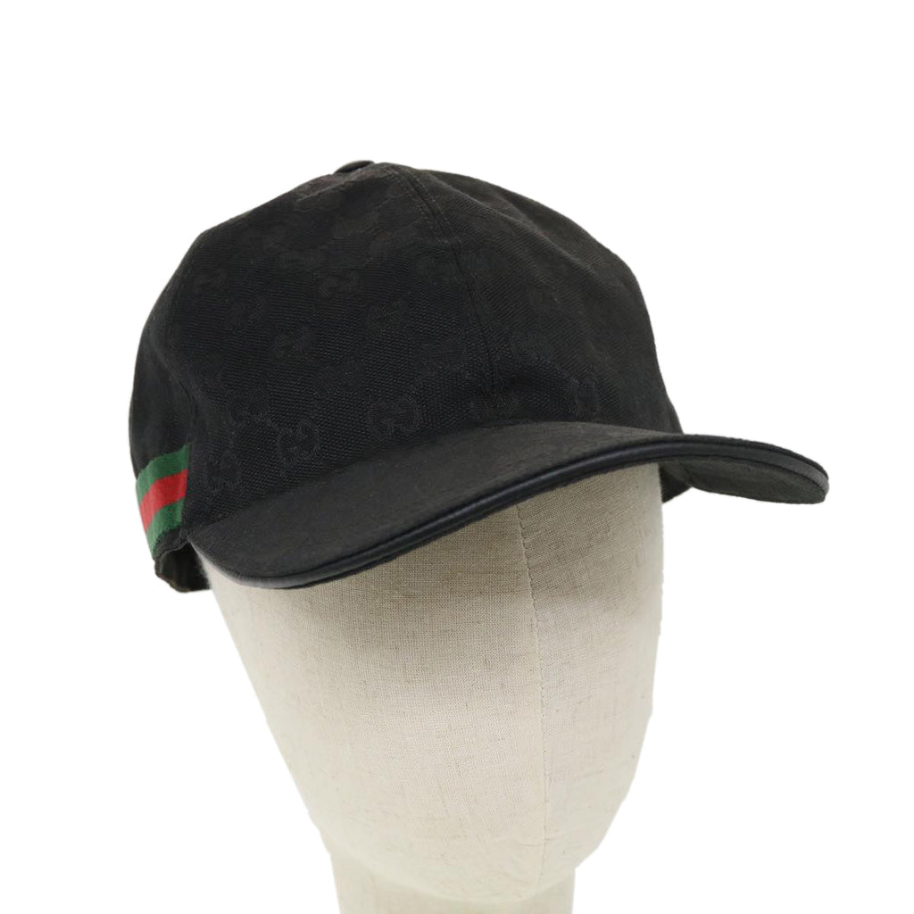 GUCCI GG Canvas Web Sherry Line Cap XL Black Red Green 200035 ki2798
