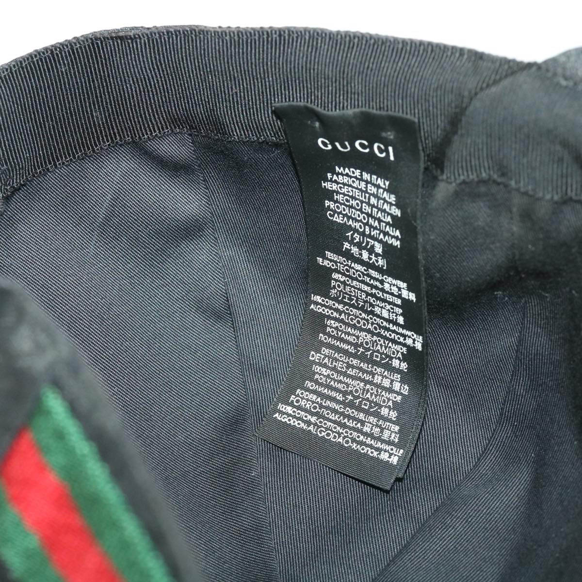 GUCCI GG Canvas Web Sherry Line Cap XL Black Red Green 200035 ki2798