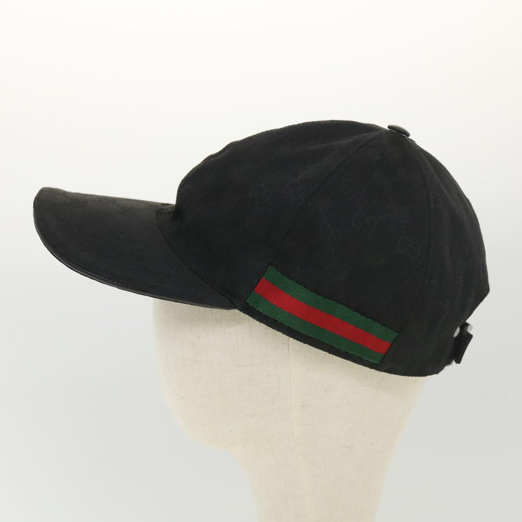GUCCI GG Canvas Web Sherry Line Cap XL Black Red Green 200035 ki2798