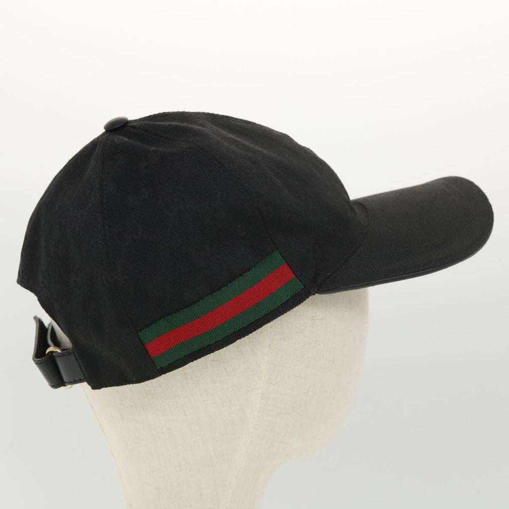 GUCCI GG Canvas Web Sherry Line Cap XL Black Red Green 200035 ki2798