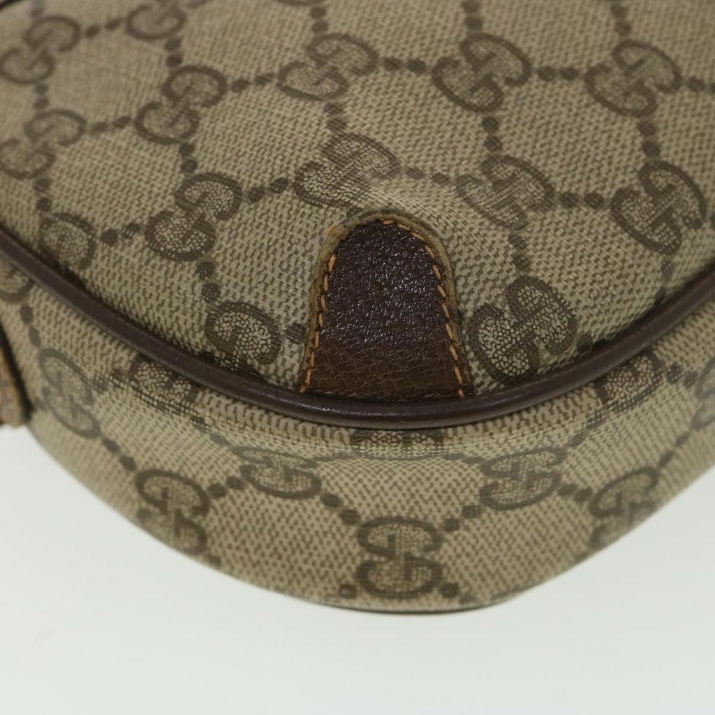 GUCCI GG Canvas Web Sherry Line Shoulder Bag PVC Leather Beige Green ki2800