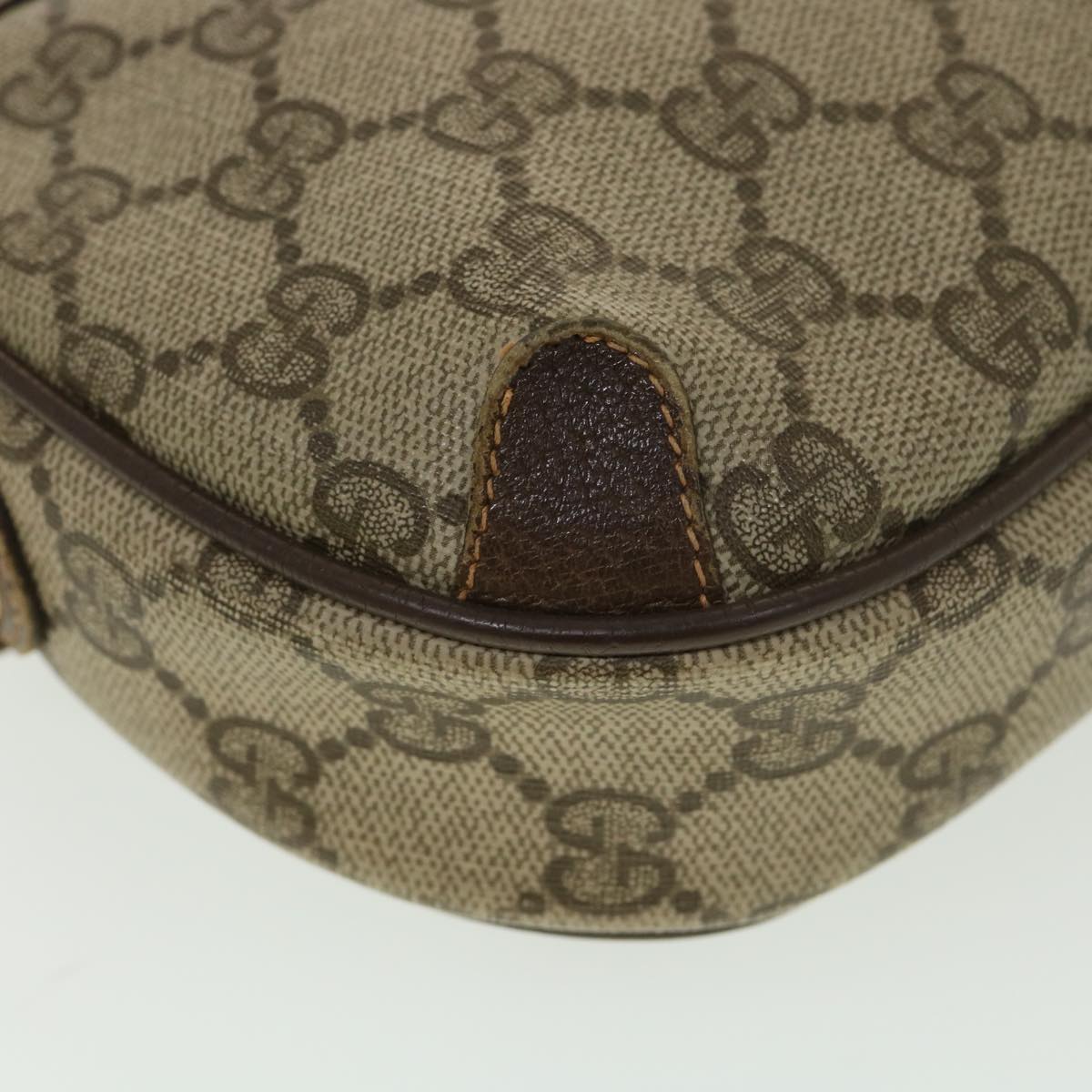 GUCCI GG Canvas Web Sherry Line Shoulder Bag PVC Leather Beige Green ki2800
