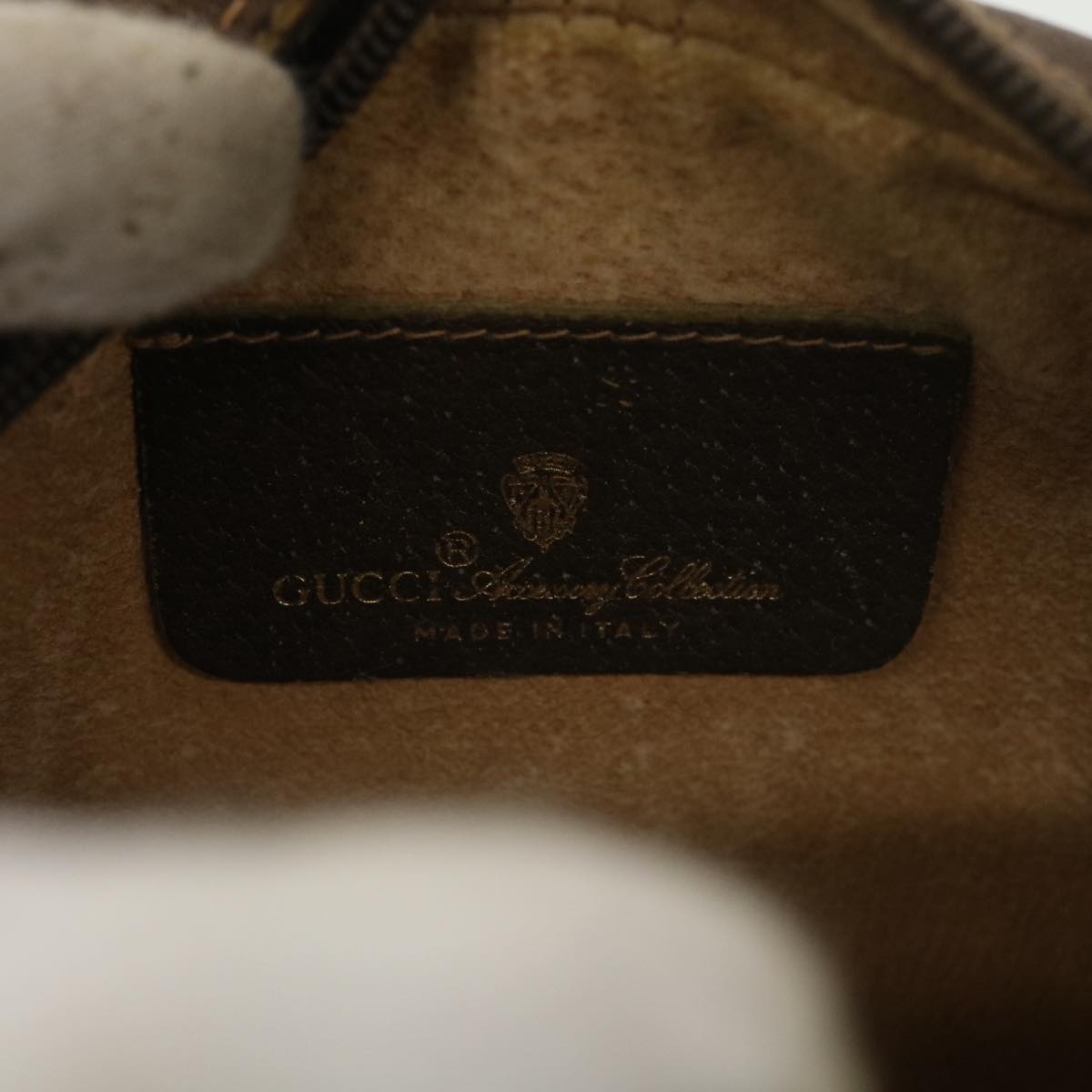 GUCCI GG Canvas Web Sherry Line Shoulder Bag PVC Leather Beige Green ki2800