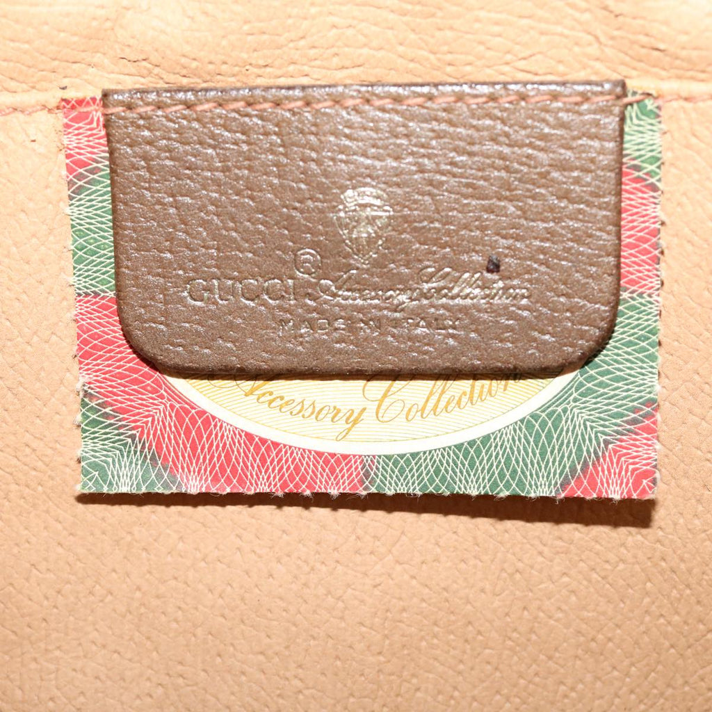 GUCCI GG Canvas Web Sherry Line Clutch Bag Beige Red Green 89.01.033 ki2822