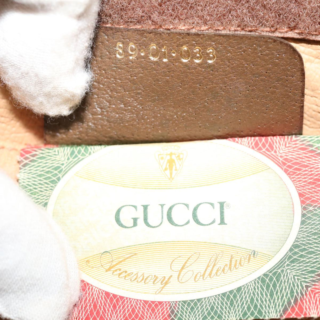 GUCCI GG Canvas Web Sherry Line Clutch Bag Beige Red Green 89.01.033 ki2822