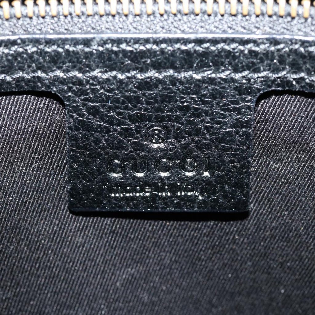 GUCCI GG Canvas Studs Hand Bag Black 120895 ki2824