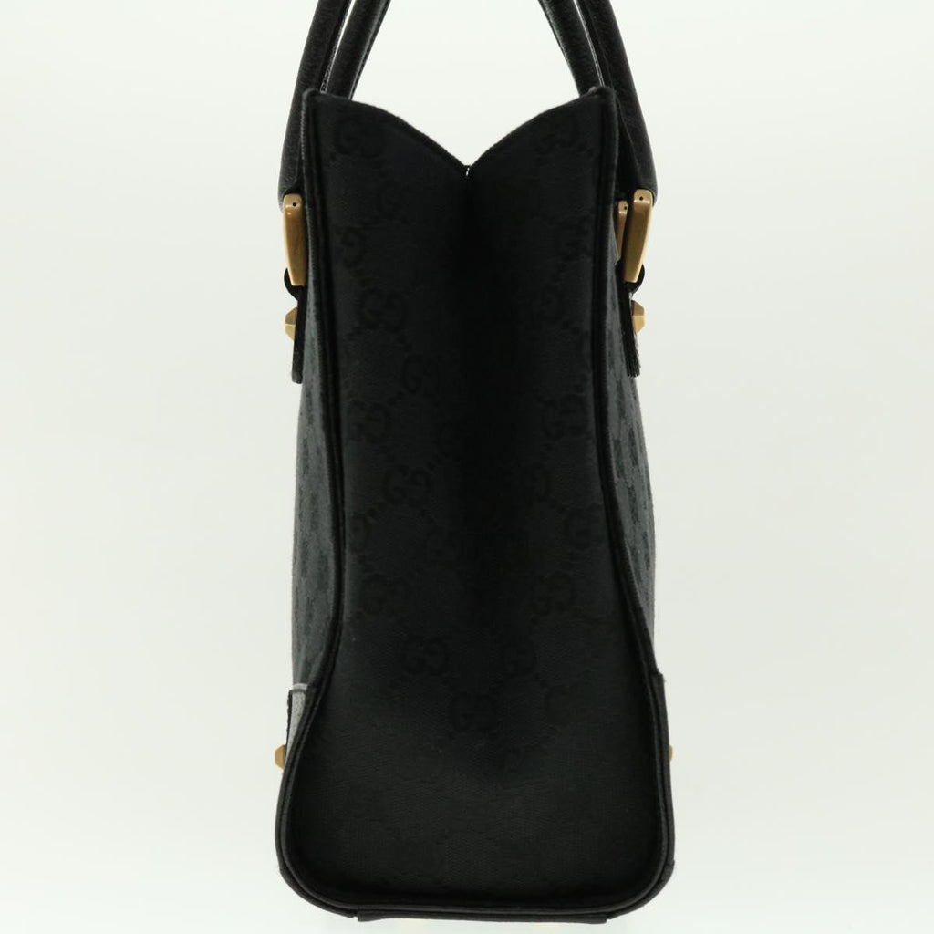 GUCCI GG Canvas Studs Hand Bag Black 120895 ki2824