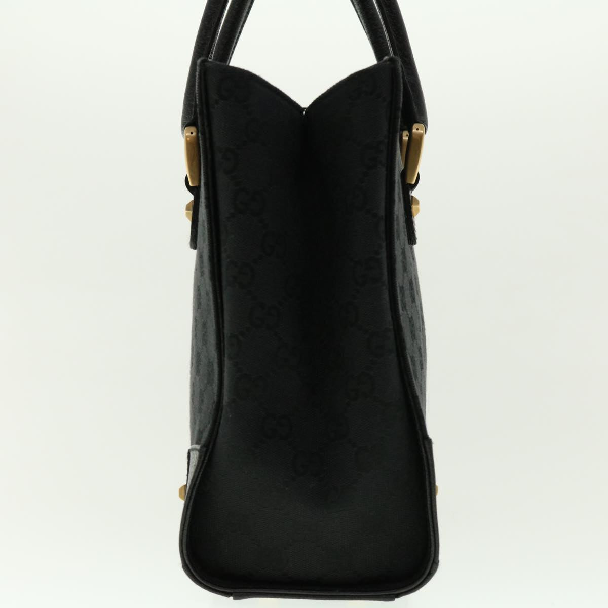 GUCCI GG Canvas Studs Hand Bag Black 120895 ki2824