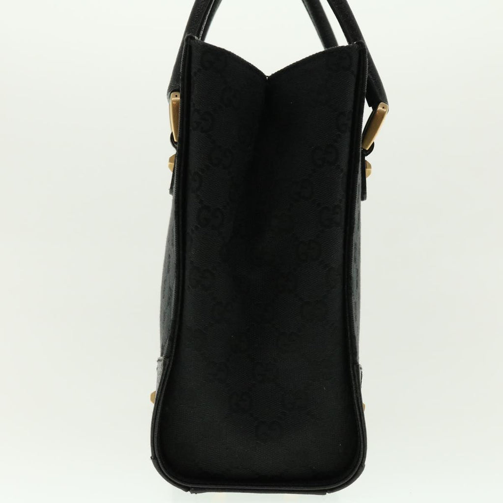 GUCCI GG Canvas Studs Hand Bag Black 120895 ki2824