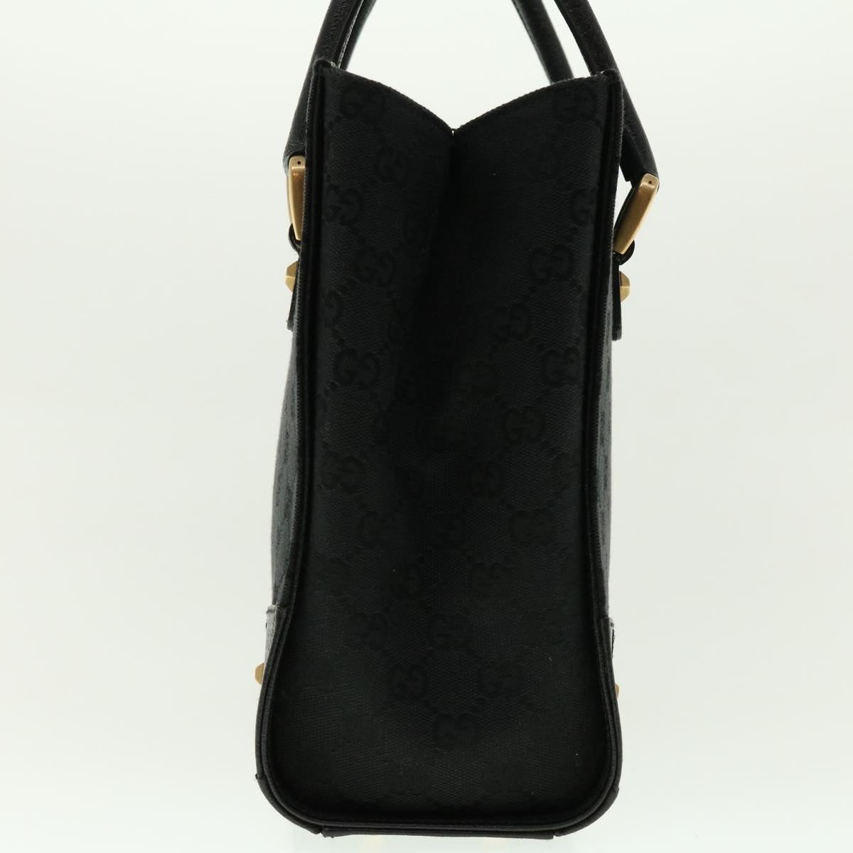 GUCCI GG Canvas Studs Hand Bag Black 120895 ki2824