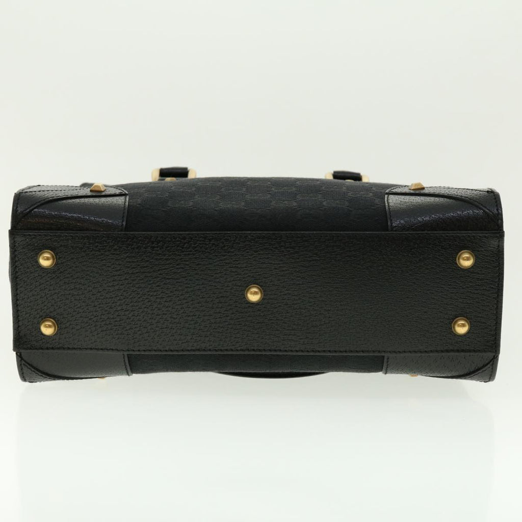 GUCCI GG Canvas Studs Hand Bag Black 120895 ki2824
