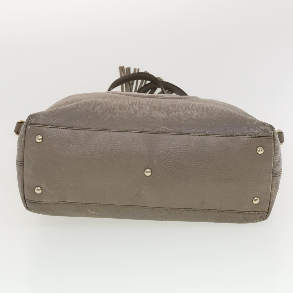 GUCCI Hand Bag Leather 2way Gray 282303 ki2849