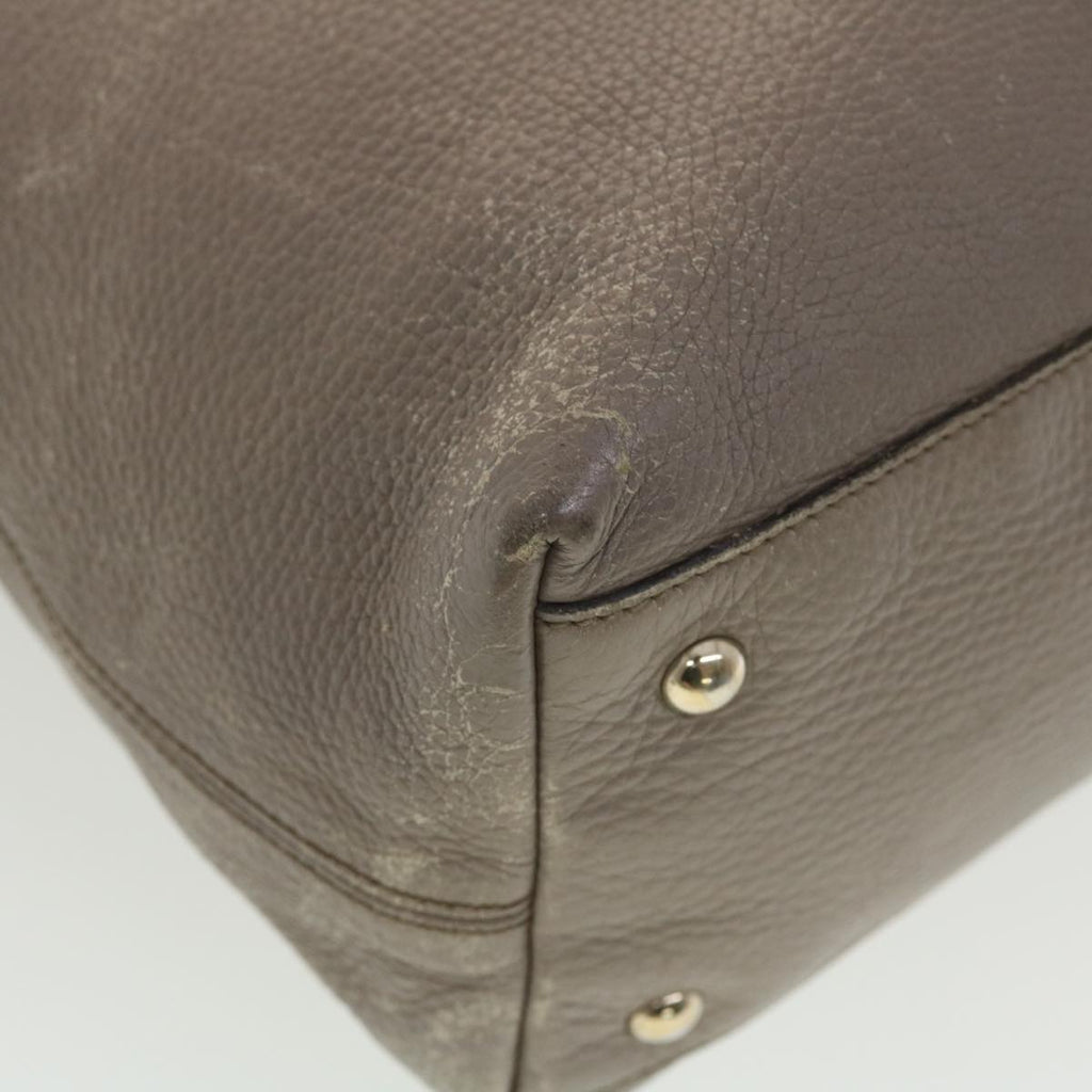 GUCCI Hand Bag Leather 2way Gray 282303 ki2849