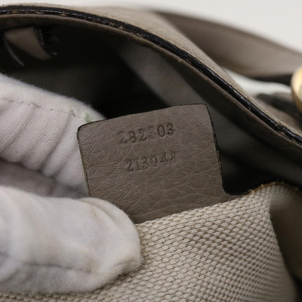 GUCCI Hand Bag Leather 2way Gray 282303 ki2849
