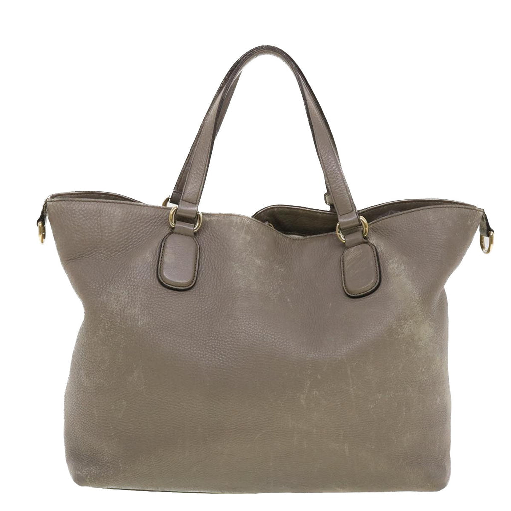 GUCCI Hand Bag Leather 2way Gray 282303 ki2849