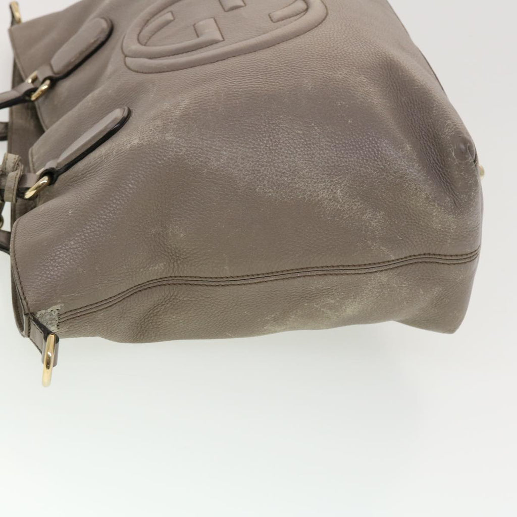 GUCCI Hand Bag Leather 2way Gray 282303 ki2849