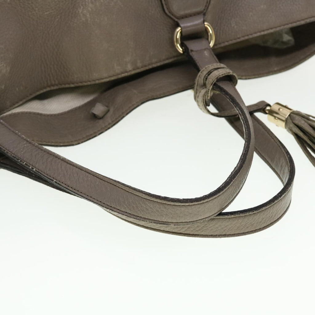 GUCCI Hand Bag Leather 2way Gray 282303 ki2849