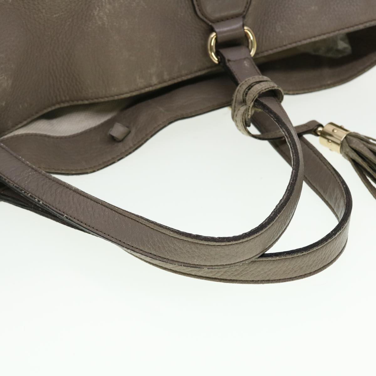 GUCCI Hand Bag Leather 2way Gray 282303 ki2849