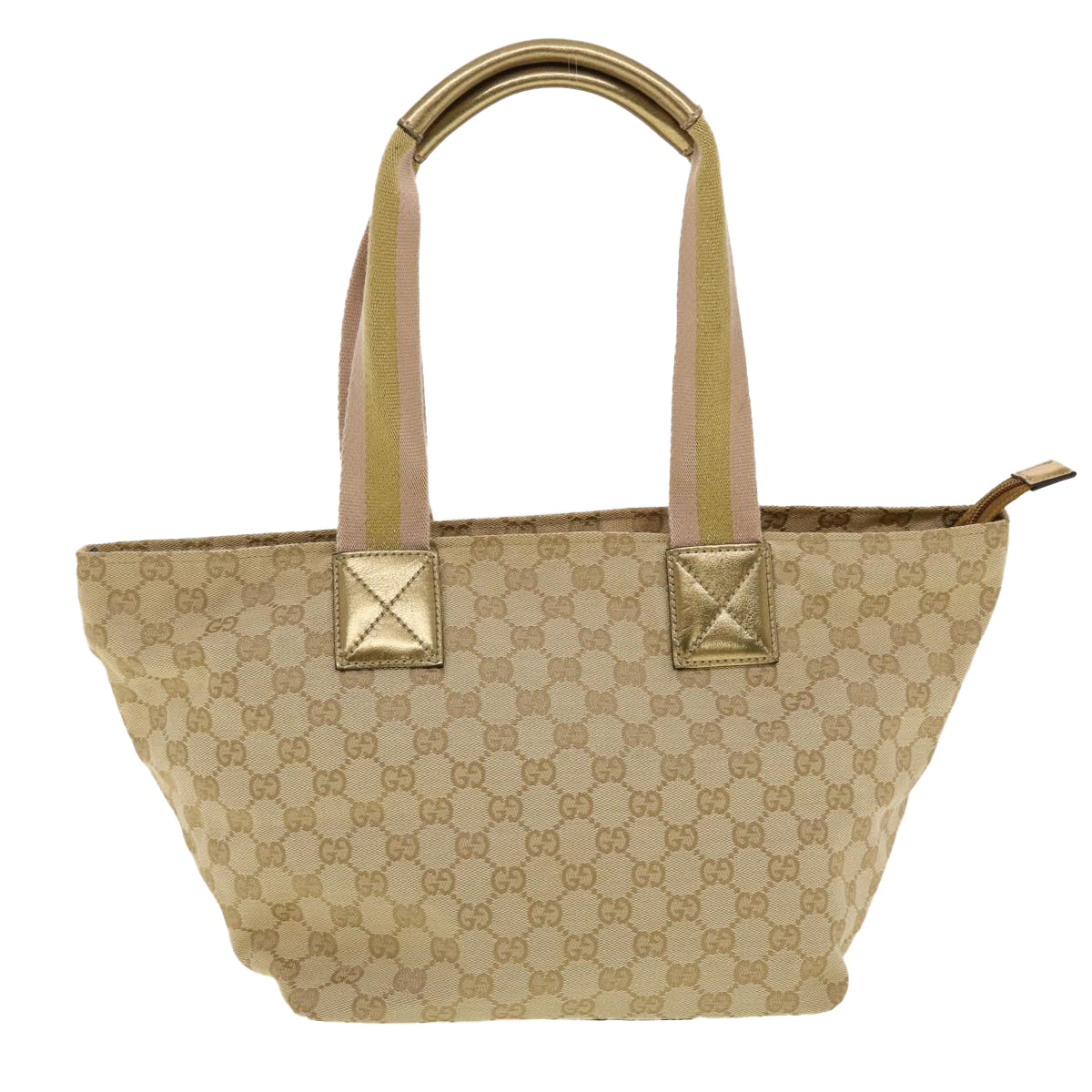 GUCCI GG Canvas Sherry Line Tote Bag Gold Pink 131230 ki2872