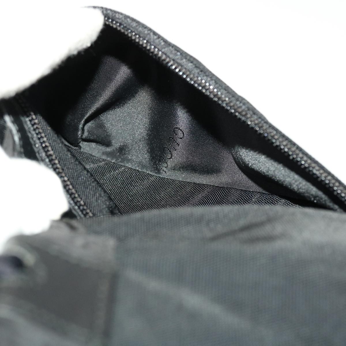 GUCCI Waist Bag Nylon Leather Black ki2883