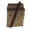 GUCCI GG Canvas Web Sherry Line Shoulder Bag Beige Green Red 141863 ki2891