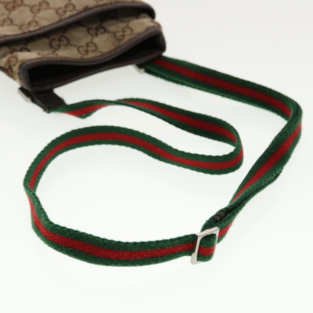 GUCCI GG Canvas Web Sherry Line Shoulder Bag Beige Green Red 141863 ki2891