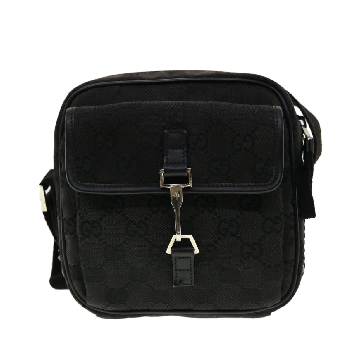 GUCCI GG Canvas Shoulder Bag Black 90470 ki2892