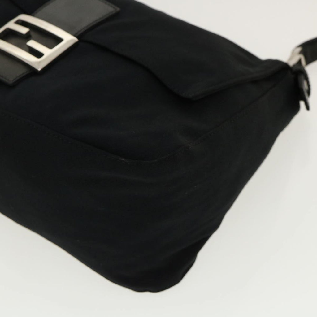 FENDI Mamma Baguette Shoulder Bag Nylon Black ki2894