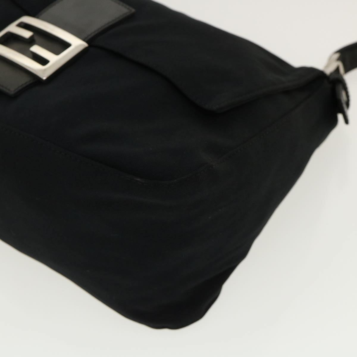 FENDI Mamma Baguette Shoulder Bag Nylon Black ki2894