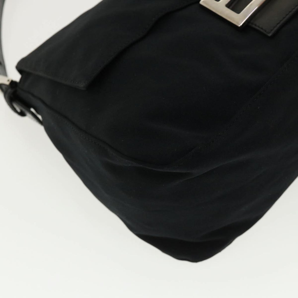 FENDI Mamma Baguette Shoulder Bag Nylon Black ki2894