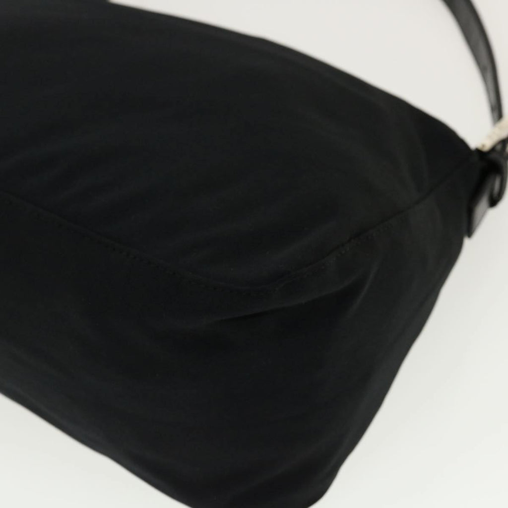 FENDI Mamma Baguette Shoulder Bag Nylon Black ki2894