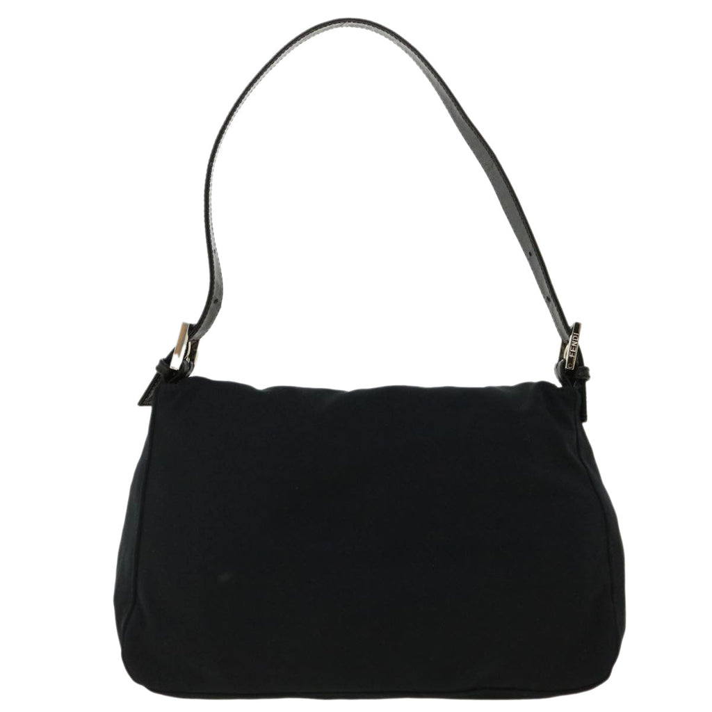 FENDI Mamma Baguette Shoulder Bag Nylon Black ki2894